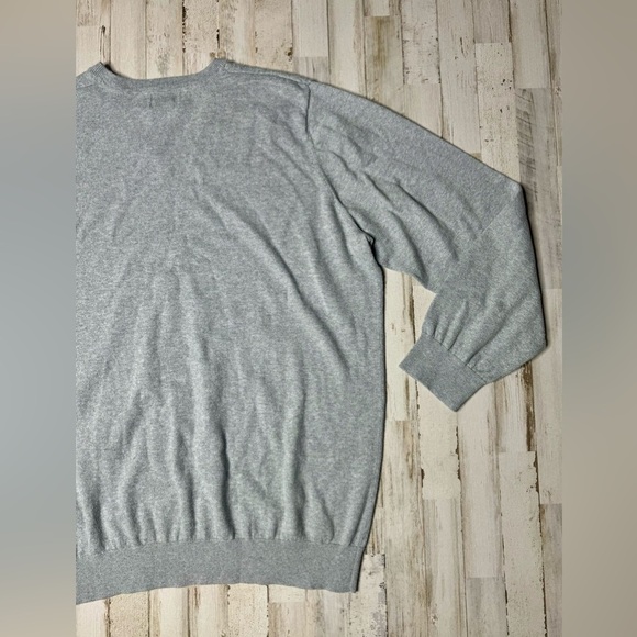 LL Bean Sweater Mens XXLT Gray V Neck Cotton Cashmere Blend Preppy Golf EUC - Picture 12 of 13